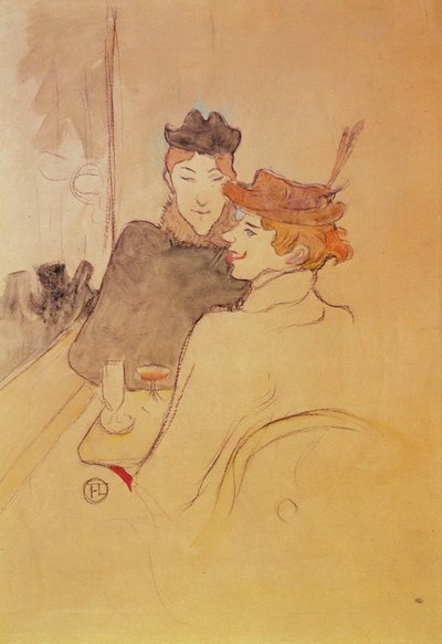 Twee vrouwen zittend in een café door Henri de Toulouse Lautrec